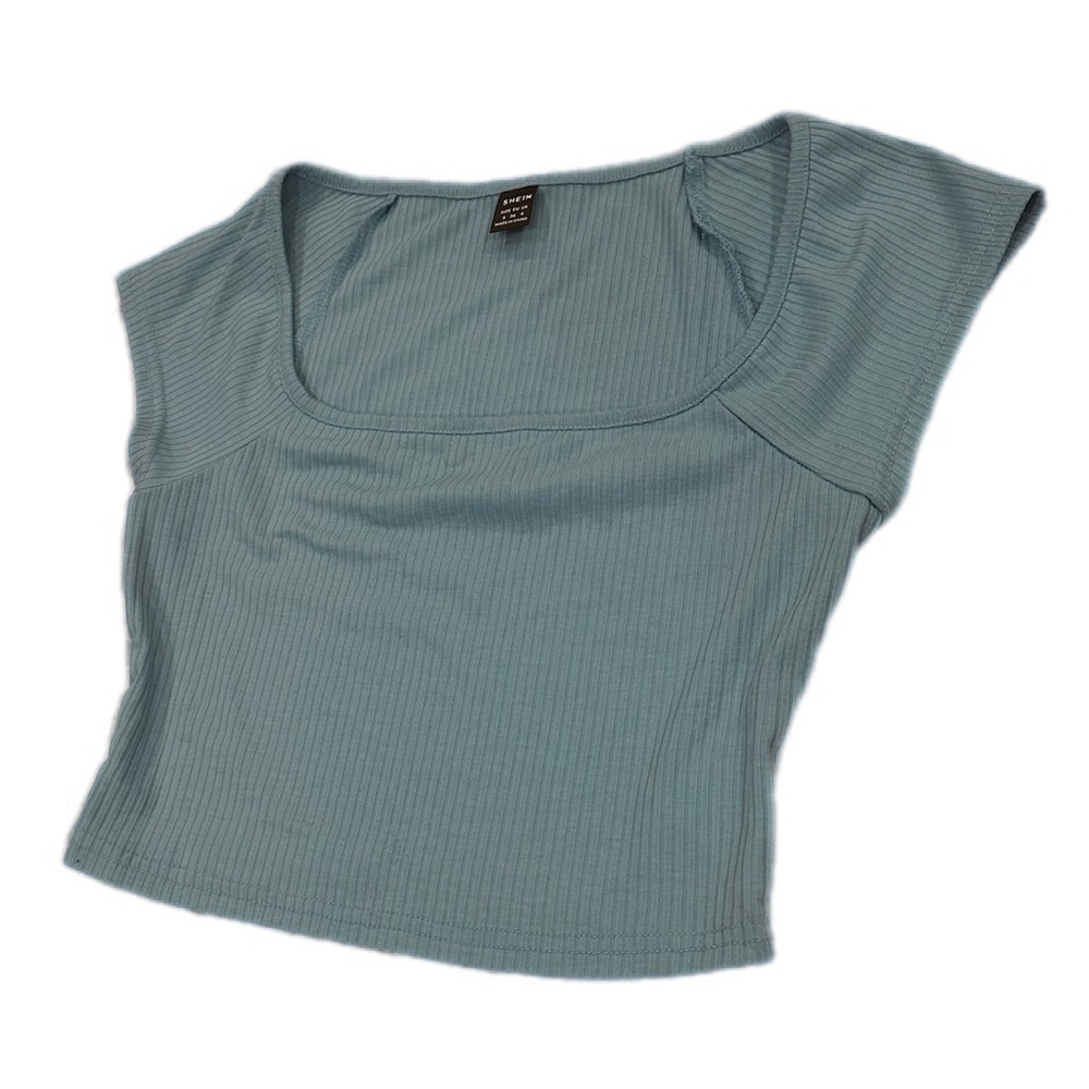 Shein blue‎ top